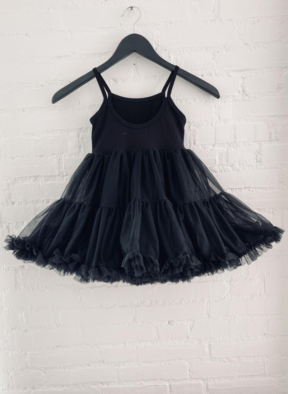 DOLLY PETTI SPAGHETTI PETTISKIRT TUTU DRESS black