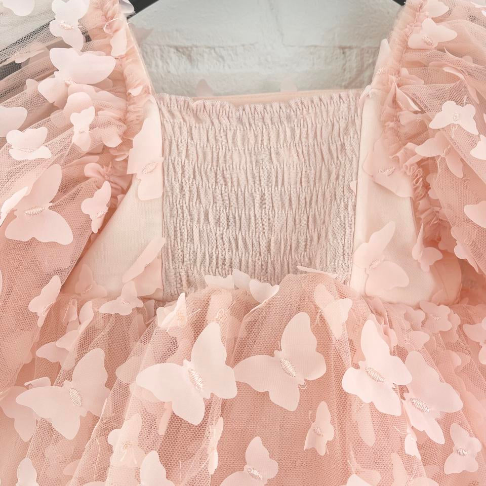 DOLLY by Le Petit Tom ® ALLOVER BUTTERFLIES BABYDOLL DRESS dollypink