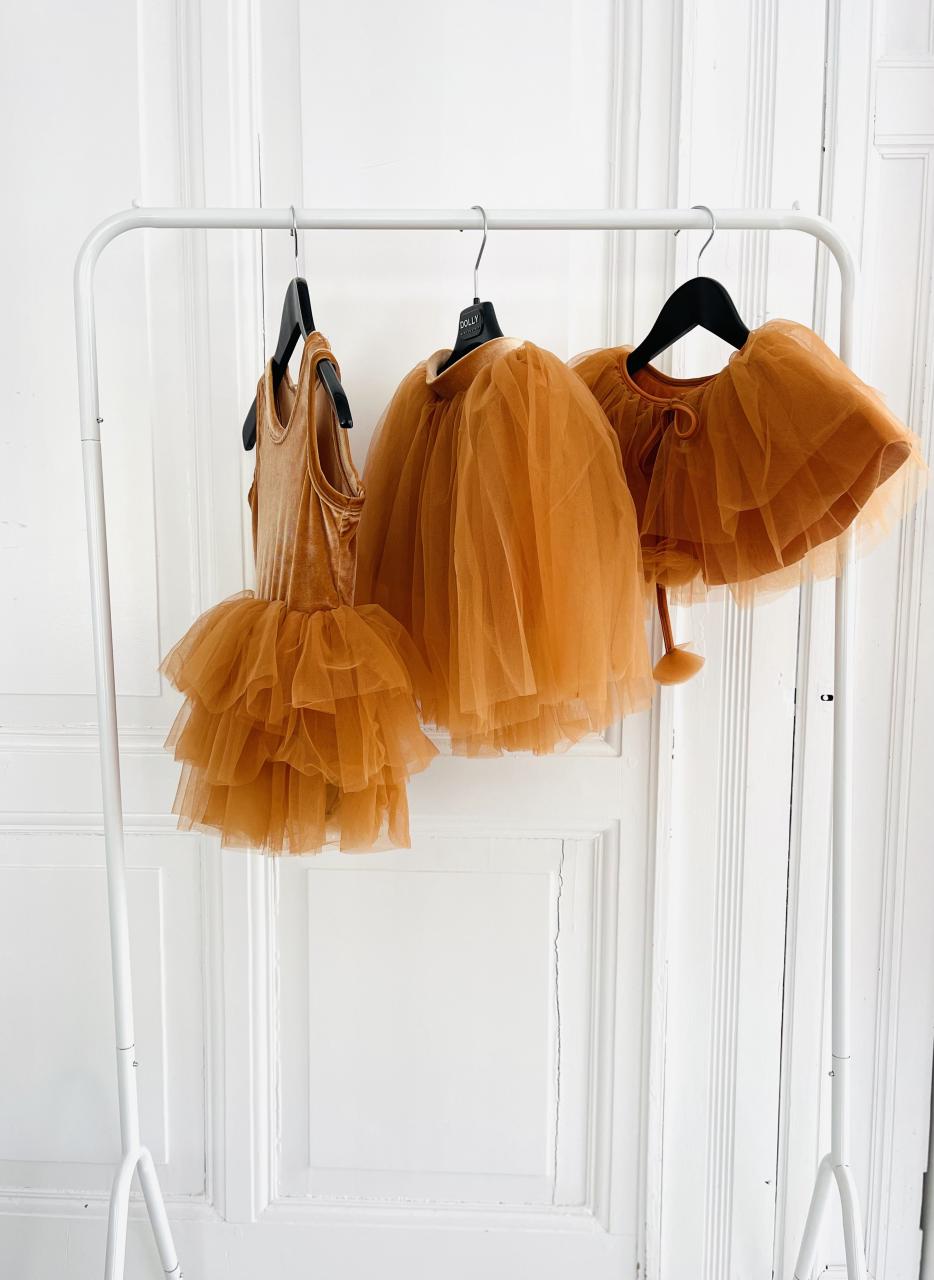 DOLLY TULLE CAPE caramel