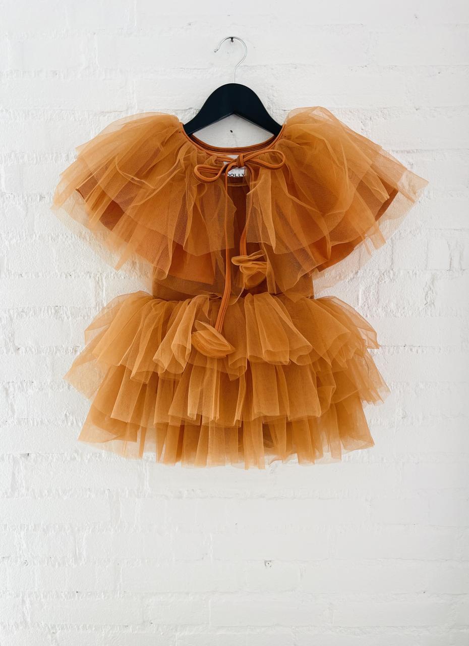DOLLY TULLE CAPE caramel