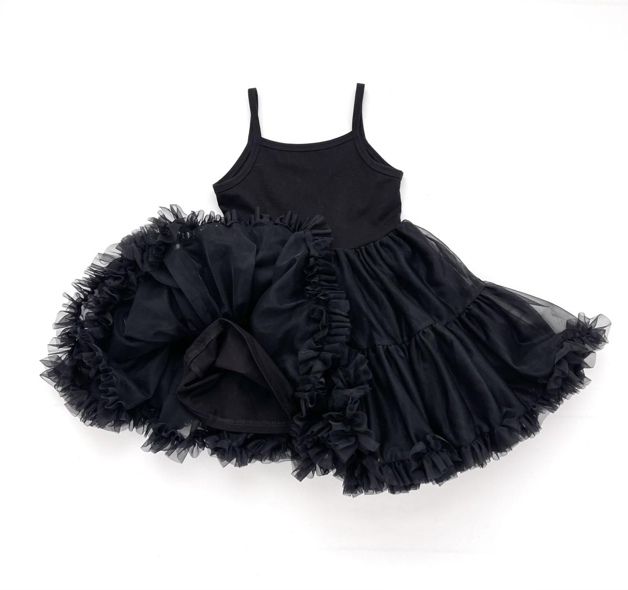 DOLLY PETTI SPAGHETTI PETTISKIRT TUTU DRESS black