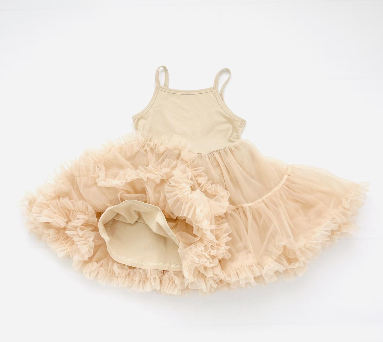 DOLLY PETTI SPAGHETTI PETTISKIRT TUTU DRESS cream