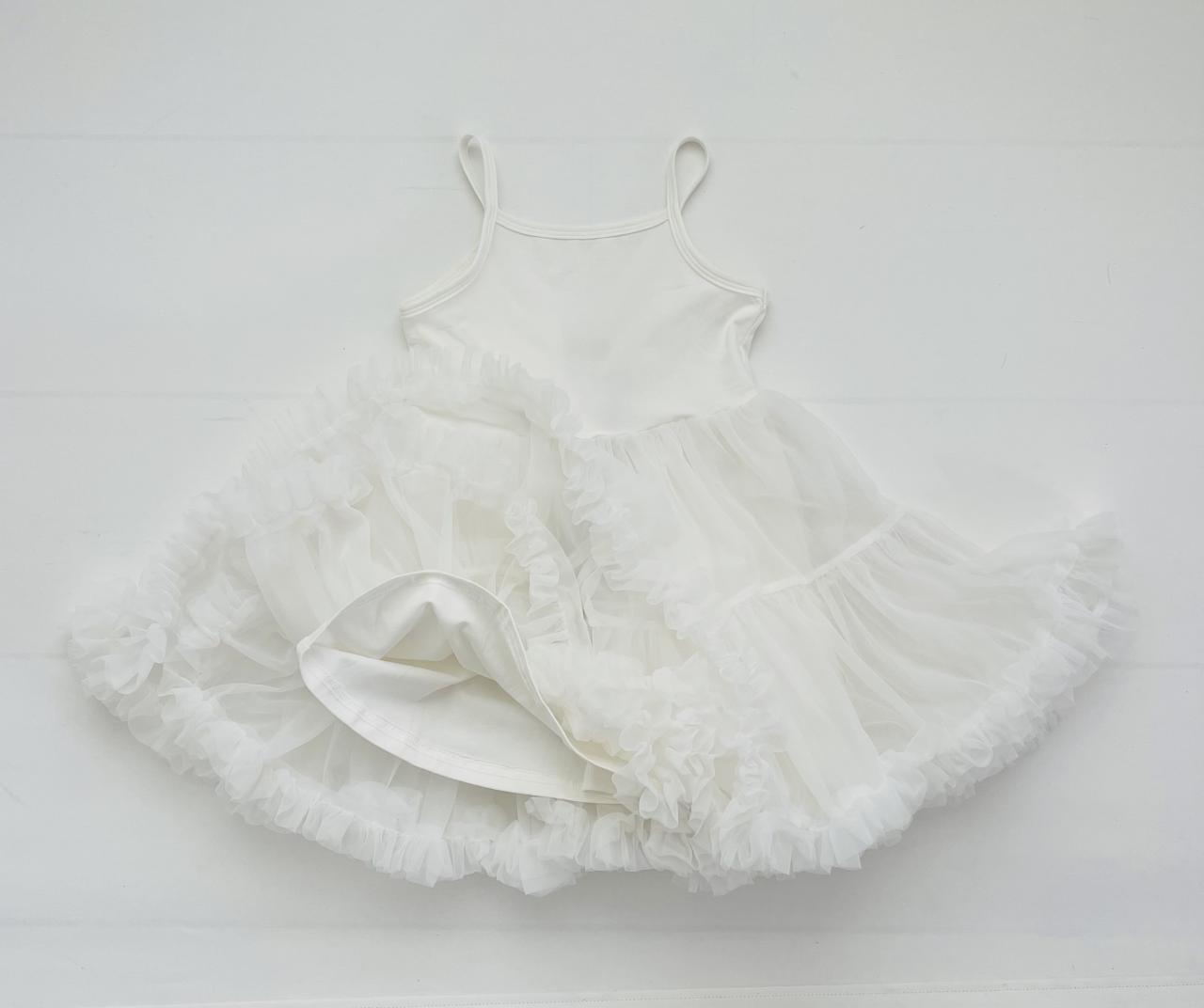 DOLLY PETTI SPAGHETTI PETTISKIRT TUTU DRESS off-white