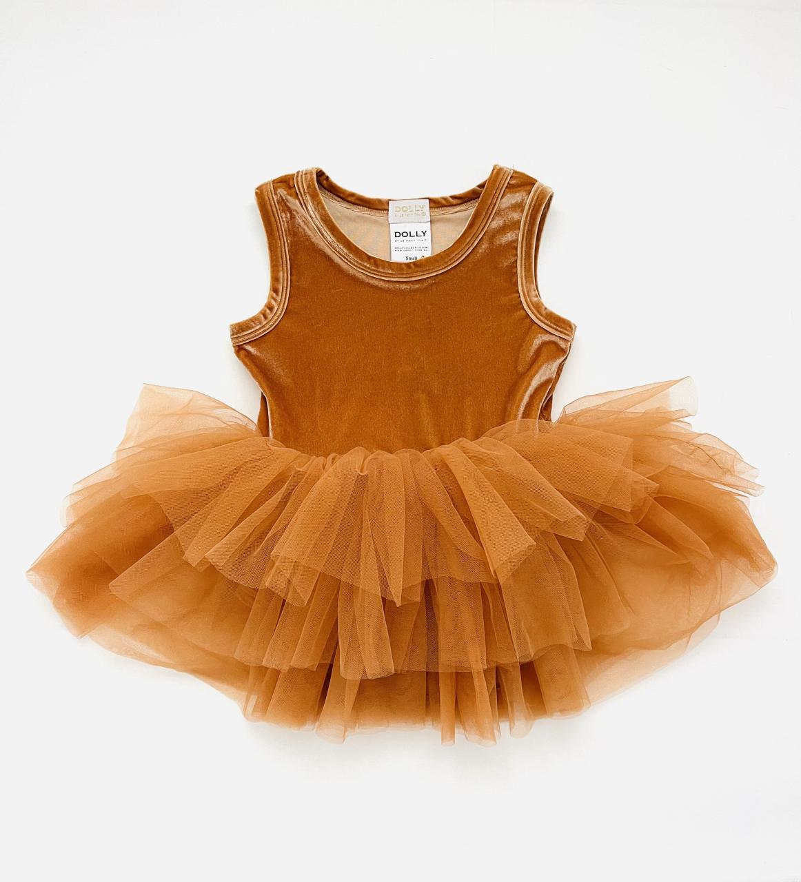 DOLLY TIMELESS VELVET TUTU DRESS caramel