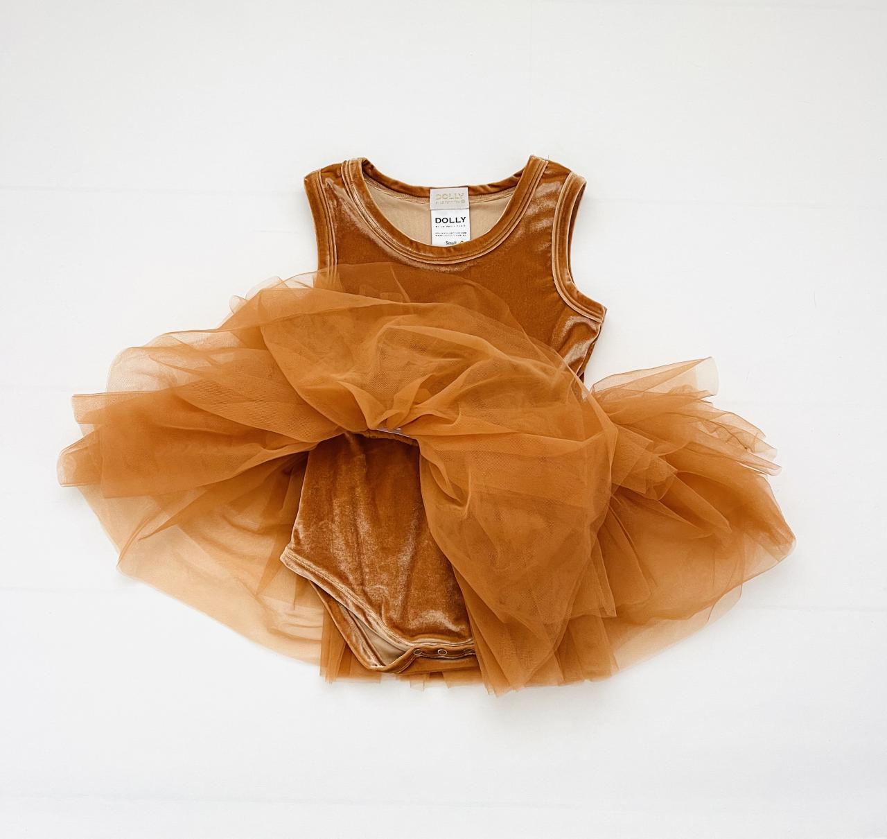 DOLLY TIMELESS VELVET TUTU DRESS caramel