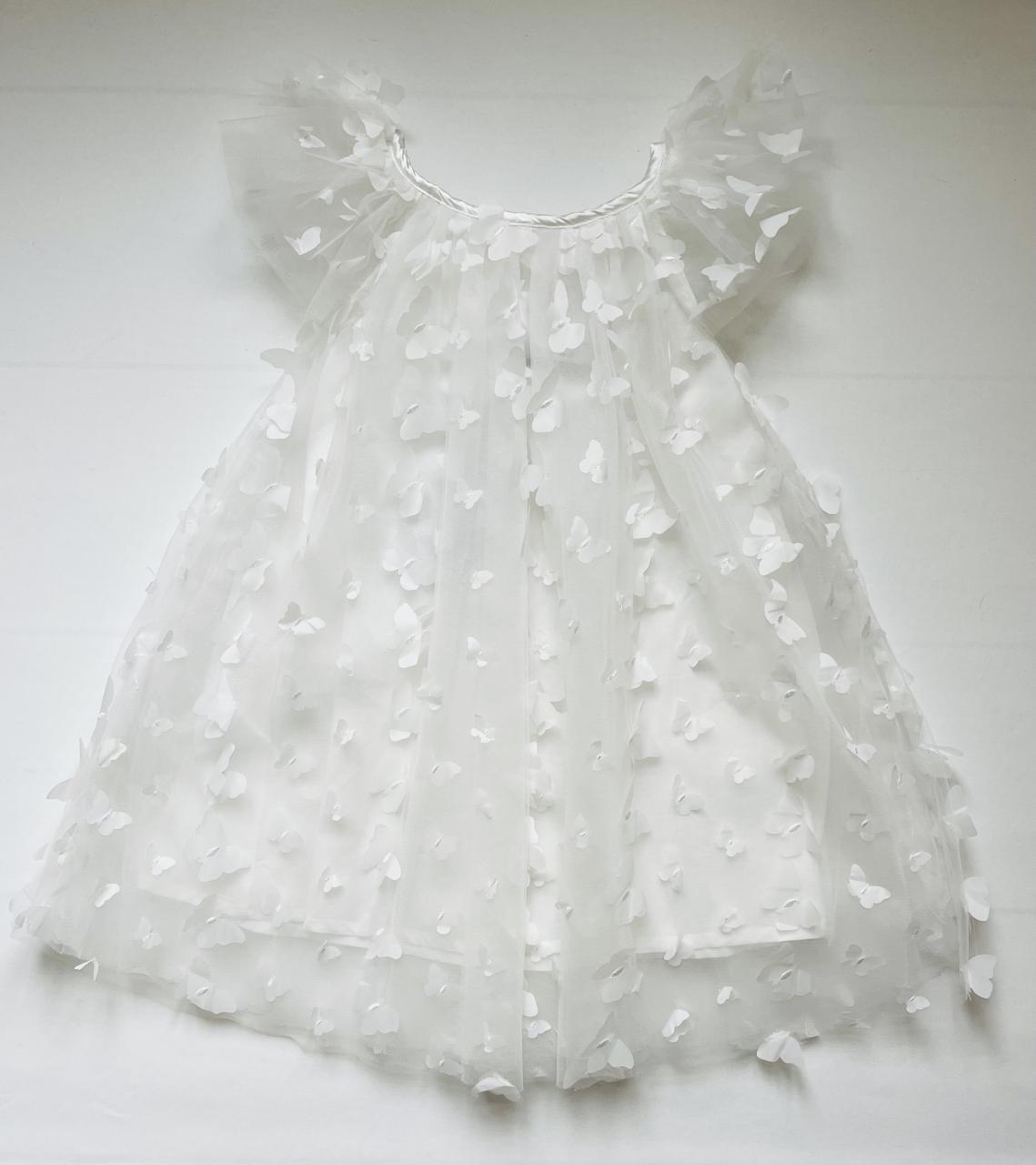 VESTIDO DE TUTÚ CON MARIPOSAS DOLLY by Le Petit Tom ® blanco