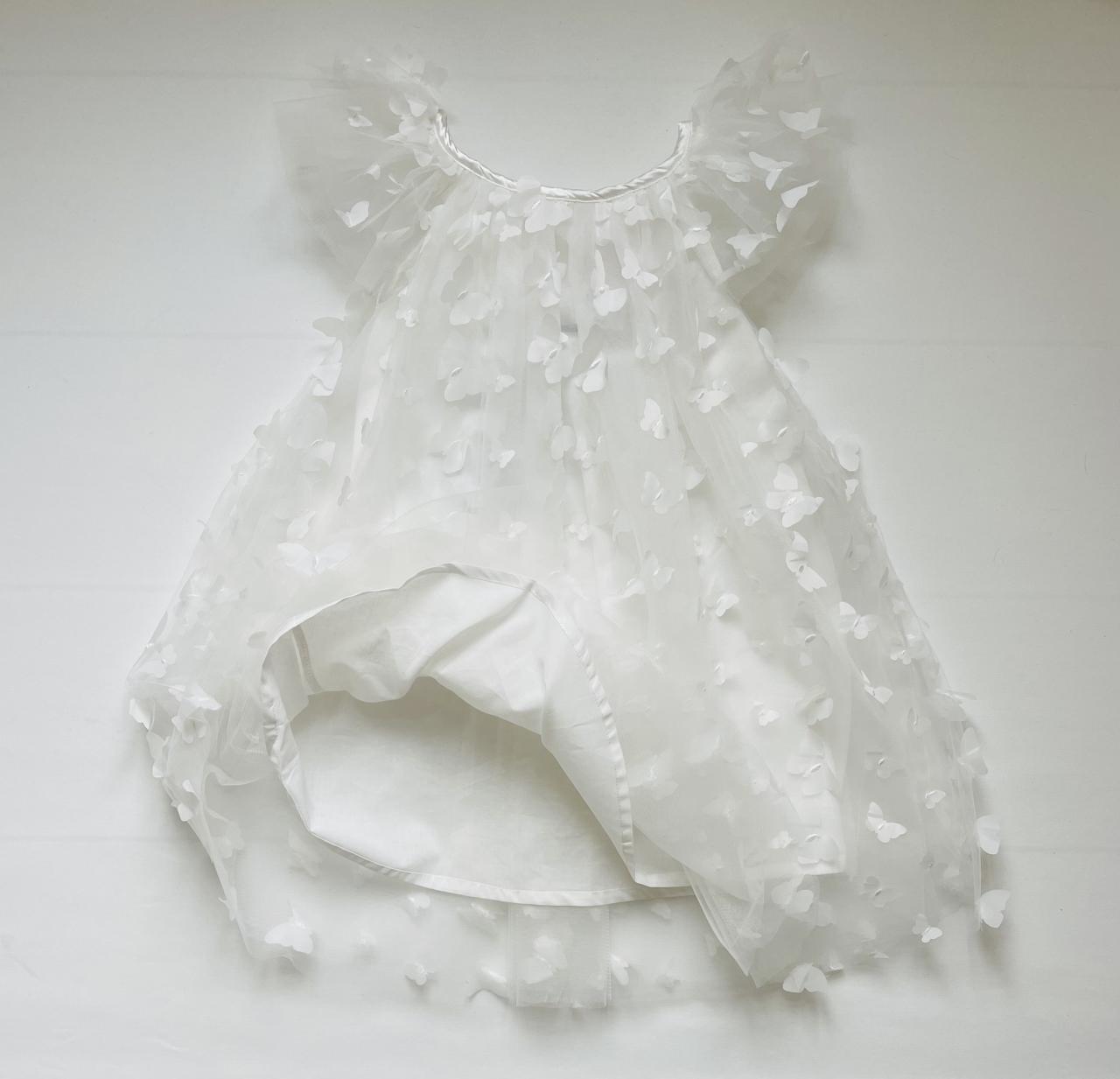 VESTIDO DE TUTÚ CON MARIPOSAS DOLLY by Le Petit Tom ® blanco