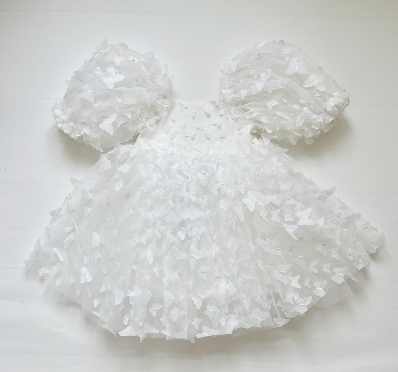 DOLLY ALLOVER BUTTERFLIES BABYDOLL DRESS white