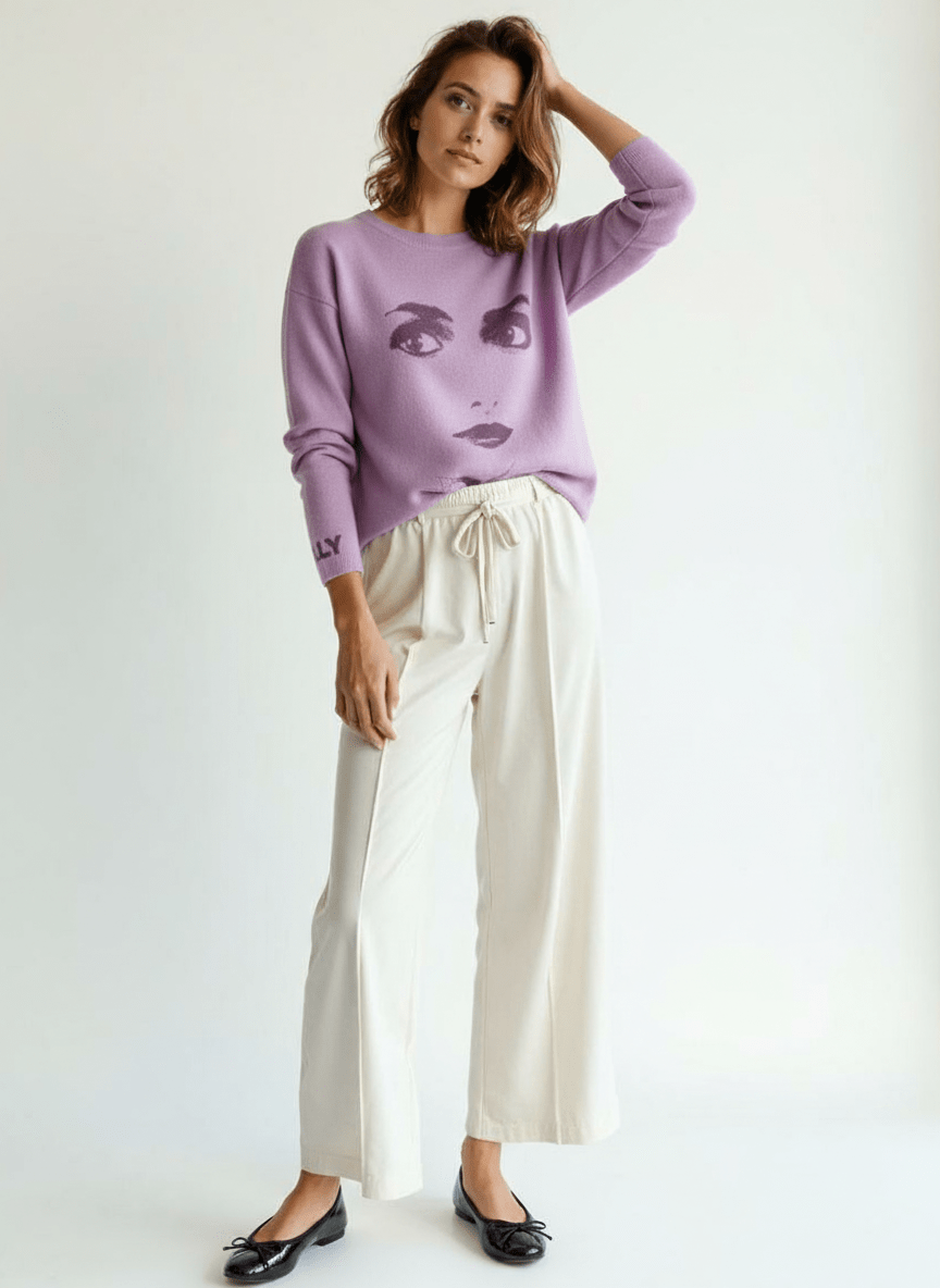 DOLLY Face Dorothy Lilac Violet Sweater