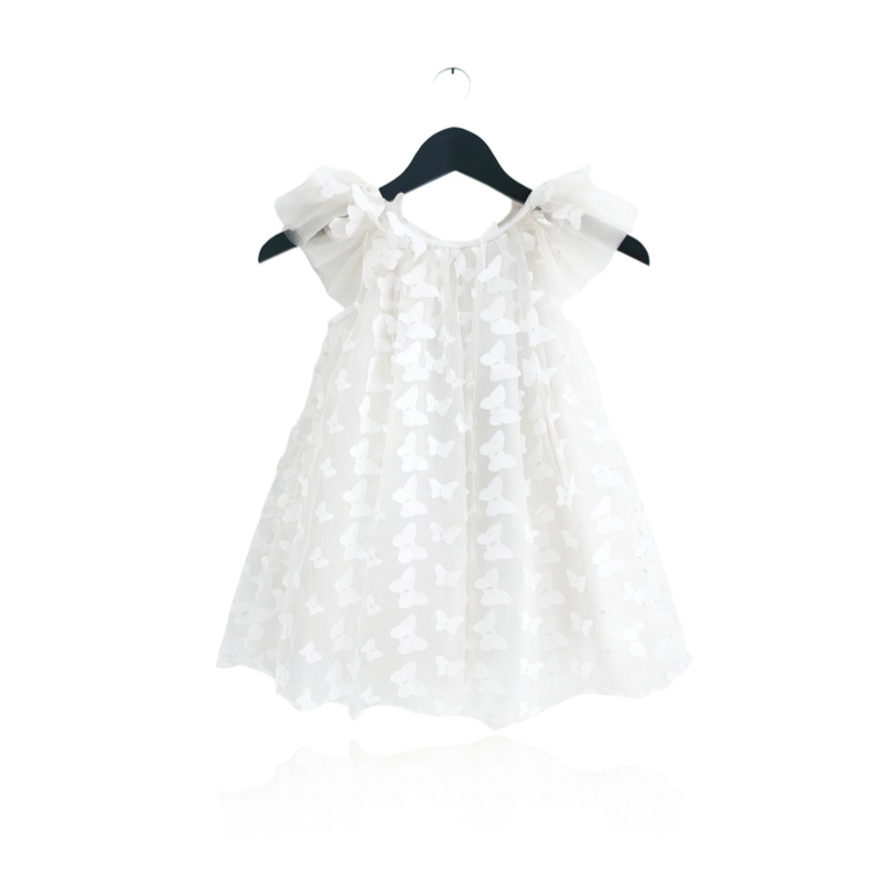 DOLLY ALLOVER BUTTERFLIES FAIRY TUTU DRESS white