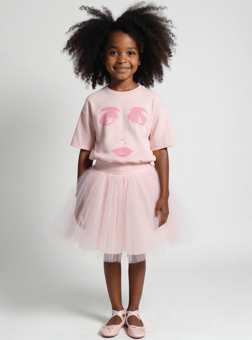 DOLLY Face Balletpink Pink Crewneck Short Sleeve