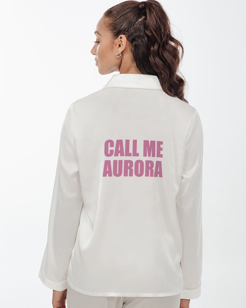 DOLLY® CALL ME AURORA Women's Satin Long Sleeve Pajama Top