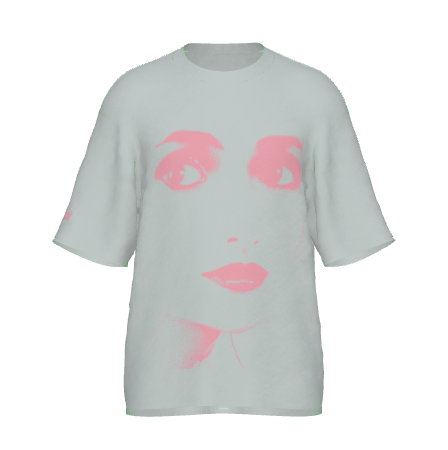 DOLLY Face Powder Lightblue Bubblegum Pink Crewneck Short Sleeve