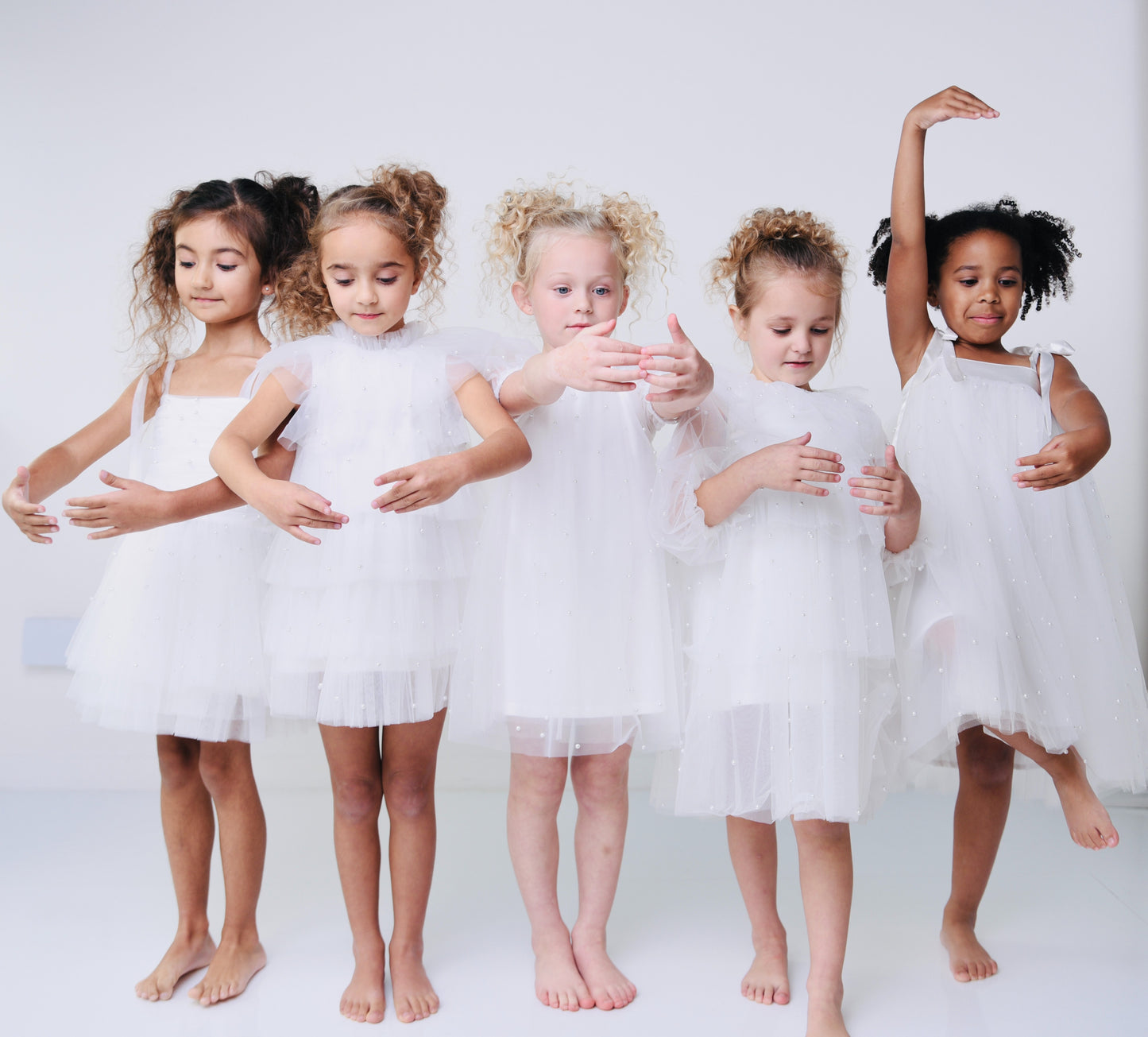 DOLLY® PEARL TUTULLY TIERED TULLE TUTU DRESS white  ⚪