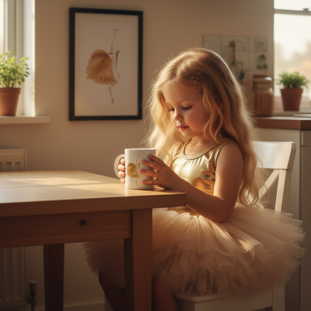 DOLLY Watercolor Gold Ballerina mug