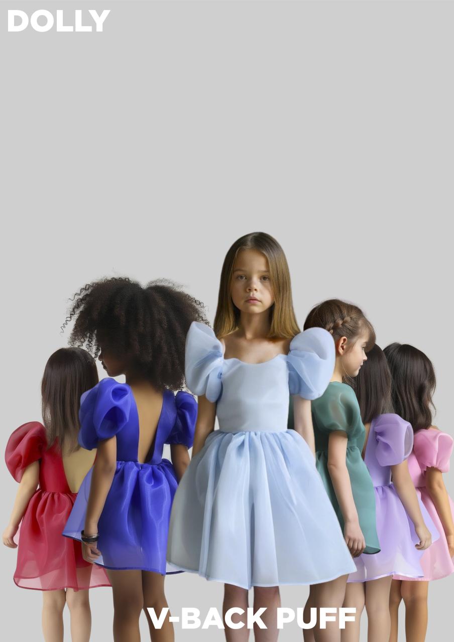 DOLLY V-BACK PUFF SLEEVE ORGANZA TUTU DRESS lavender