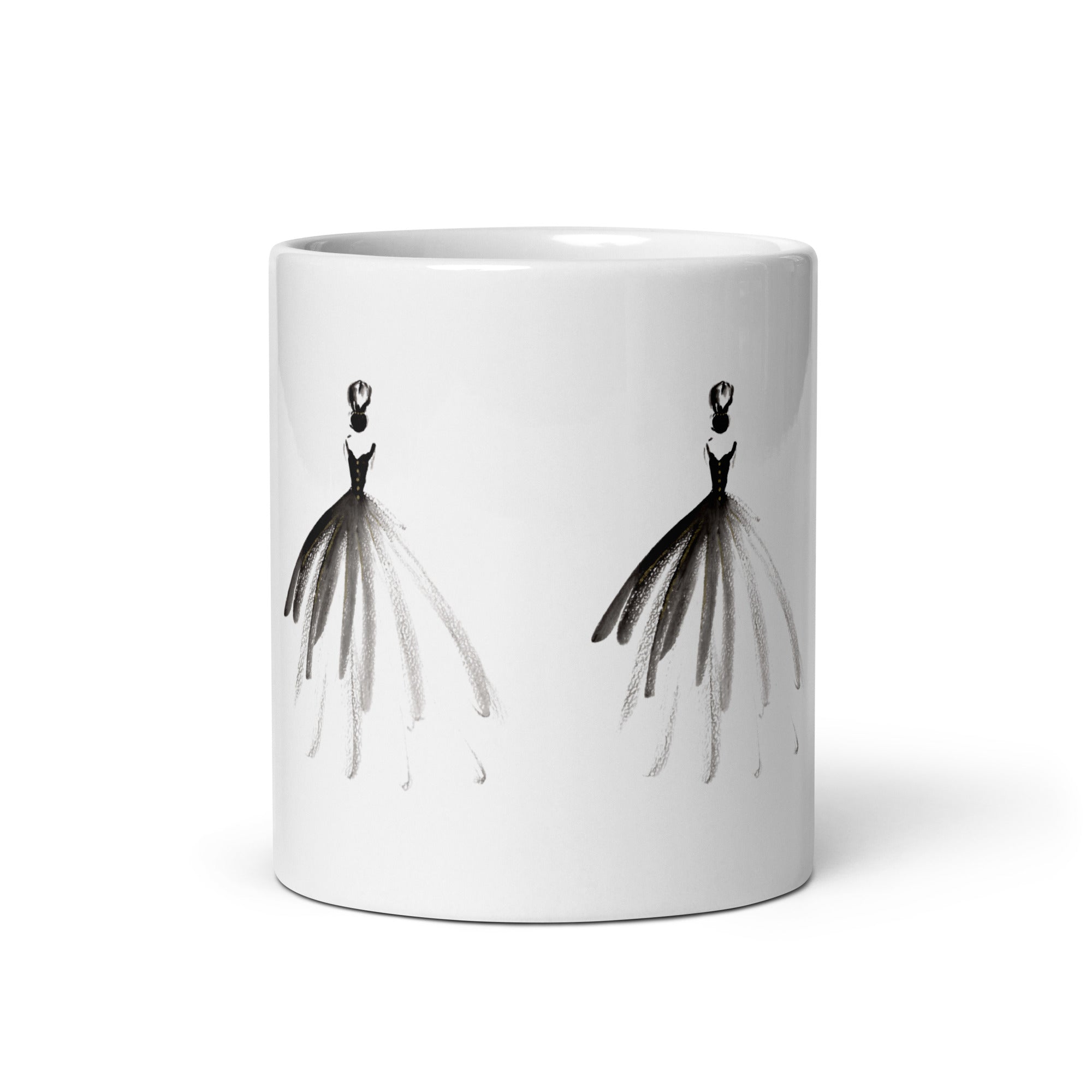 DOLLY Watercolor Fashion Ballerina with the black dress mug