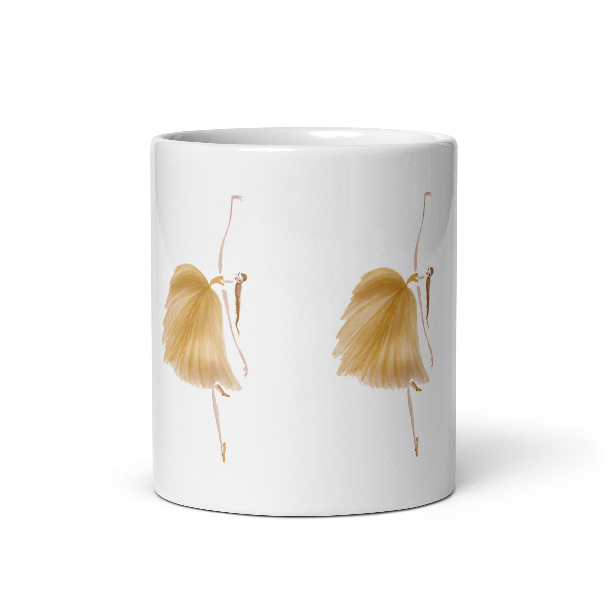 DOLLY Watercolor Gold Ballerina mug