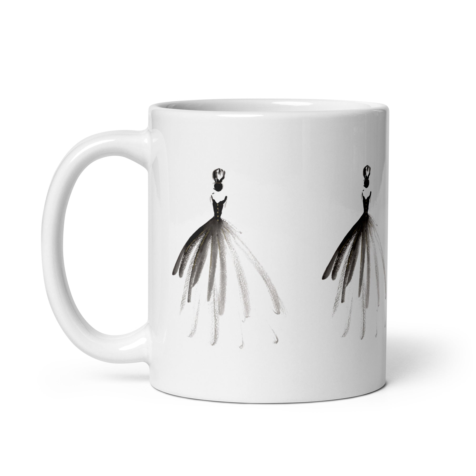 DOLLY Watercolor Fashion Ballerina with the black dress mug