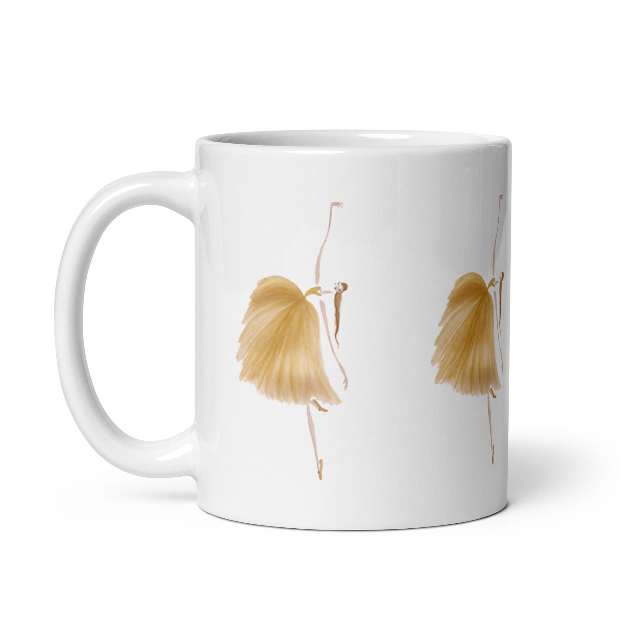 DOLLY Watercolor Gold Ballerina mug