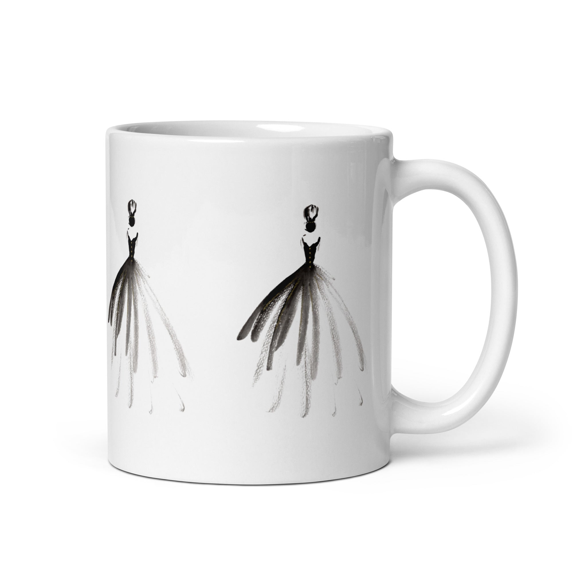 DOLLY Watercolor Fashion Ballerina with the black dress mug