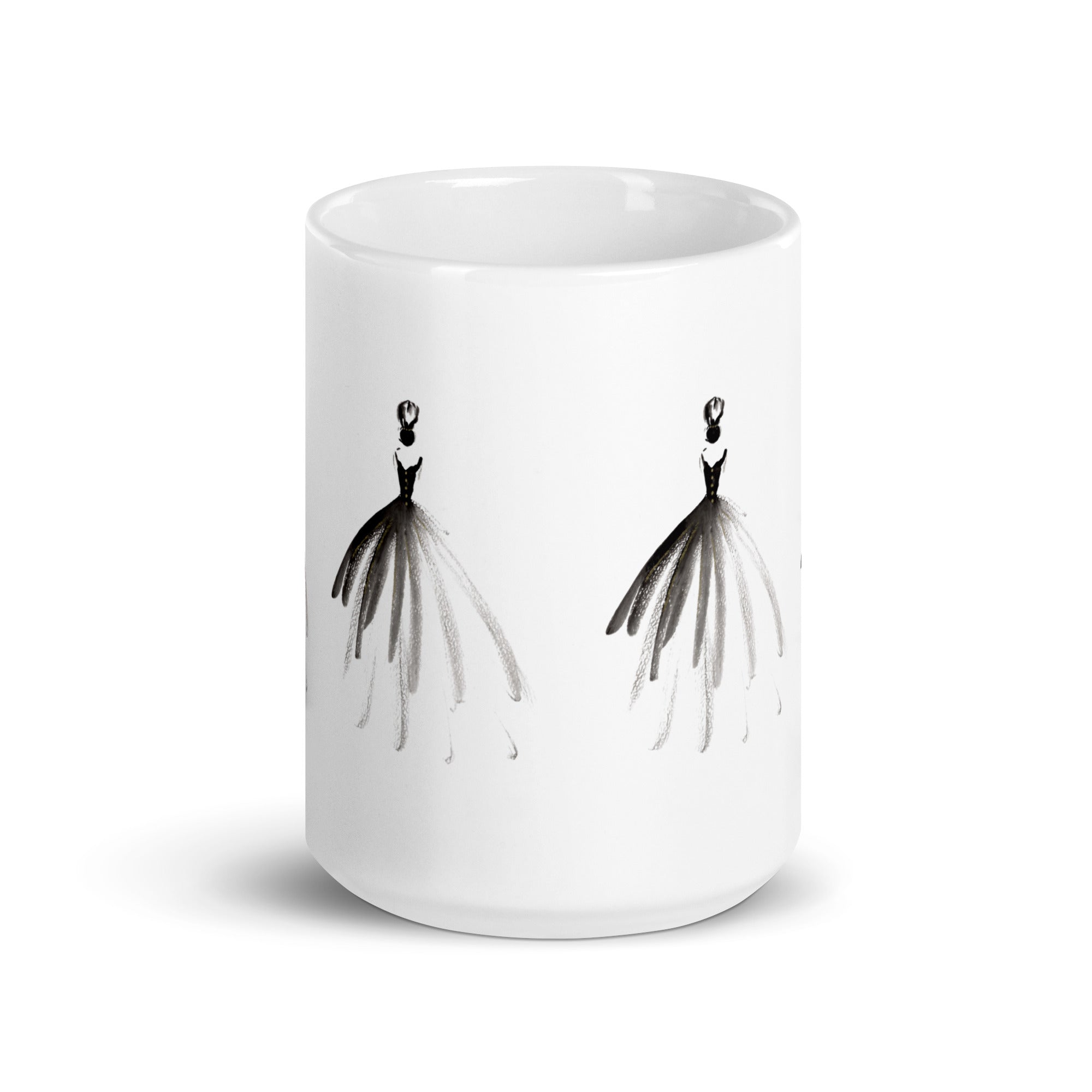 DOLLY Watercolor Fashion Ballerina with the black dress mug