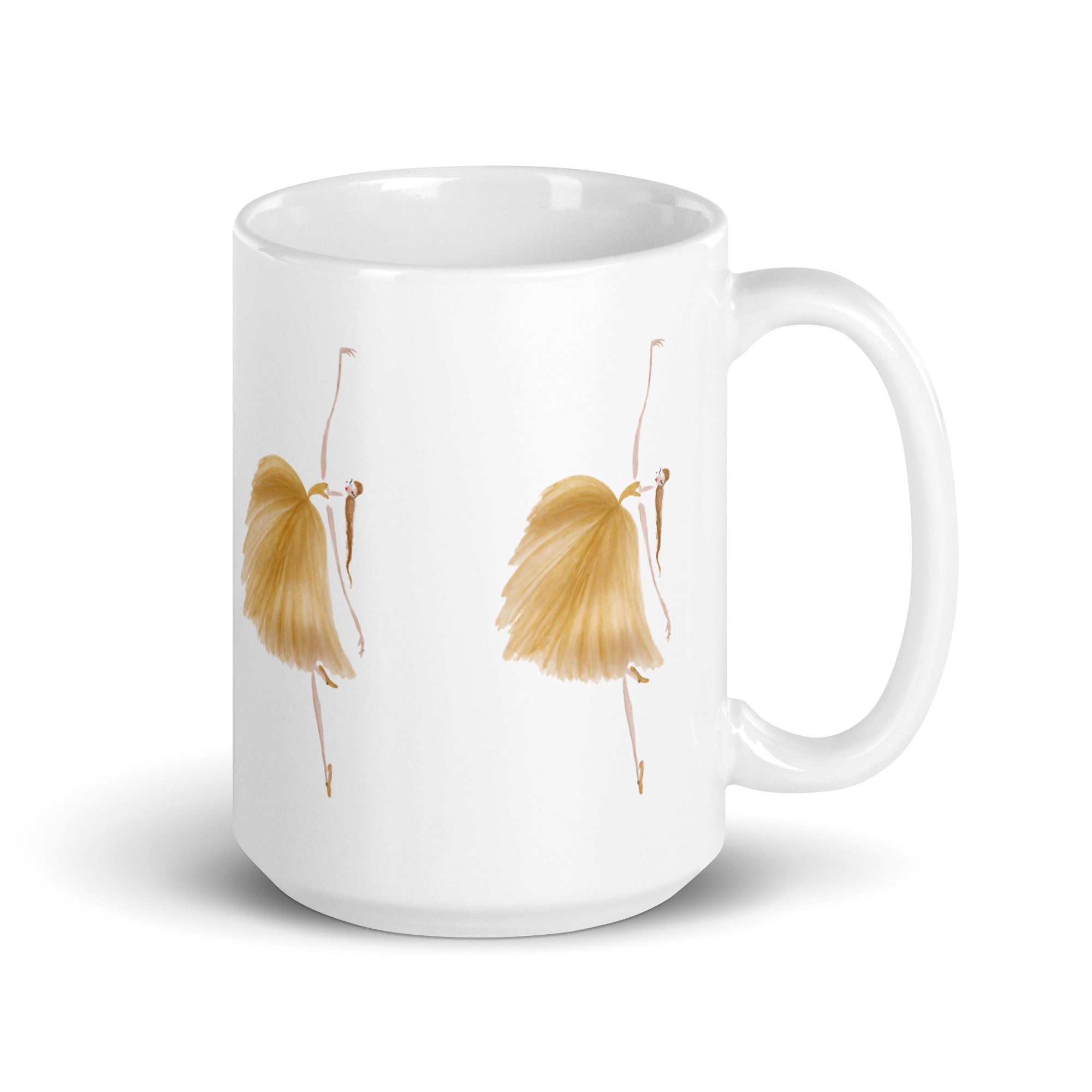DOLLY Watercolor Gold Ballerina mug