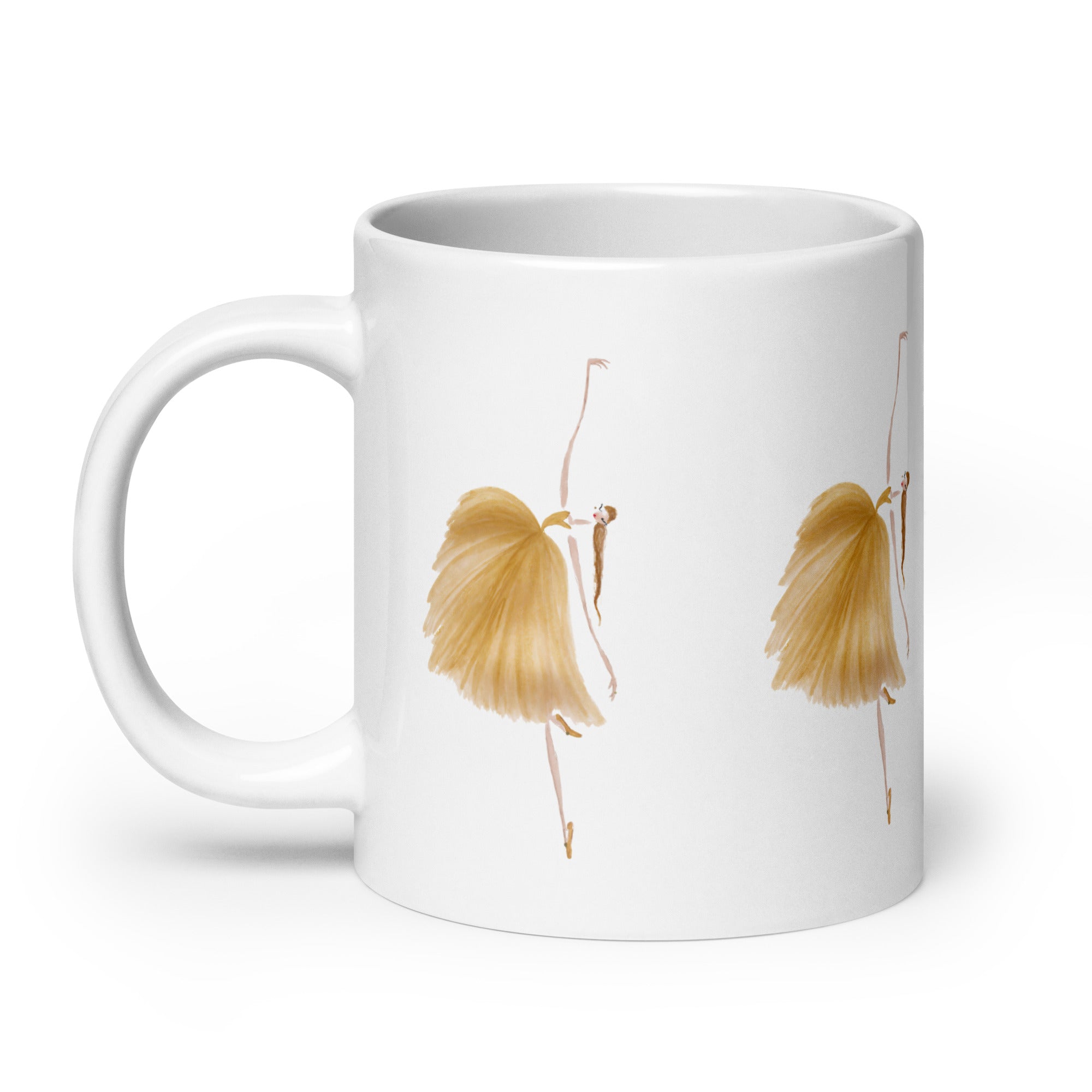 DOLLY Watercolor Gold Ballerina mug