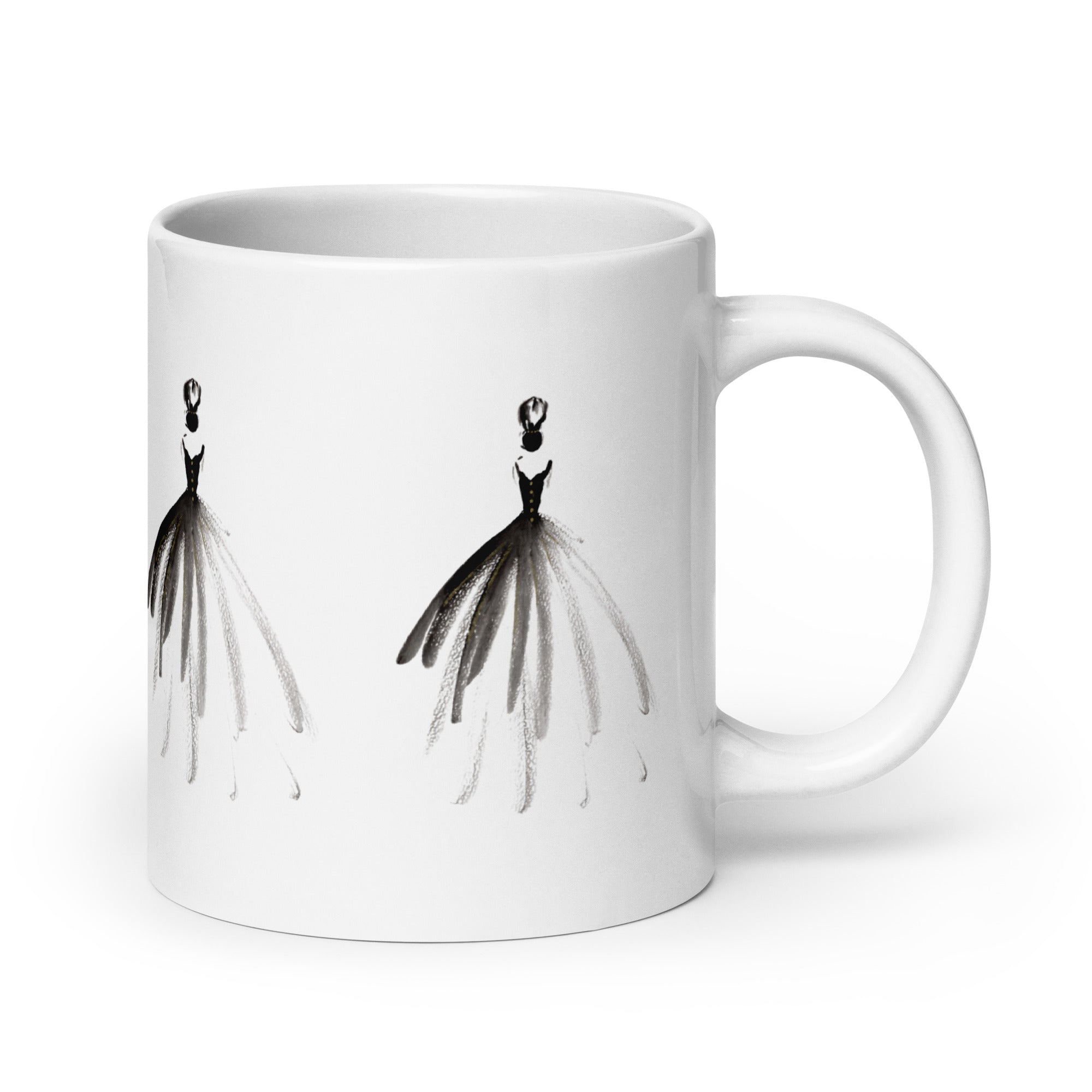 DOLLY Watercolor Fashion Ballerina with the black dress mug