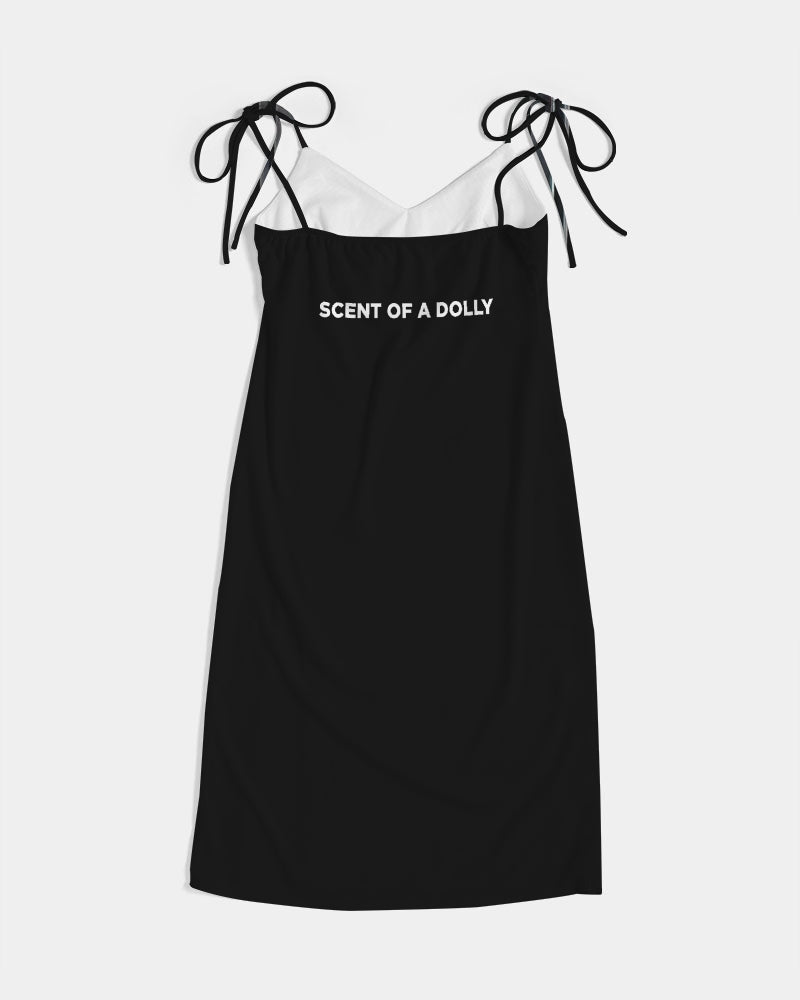 DOLLY BLACK PERFUME BOTTLE Women's Tie Strap Split Dress black