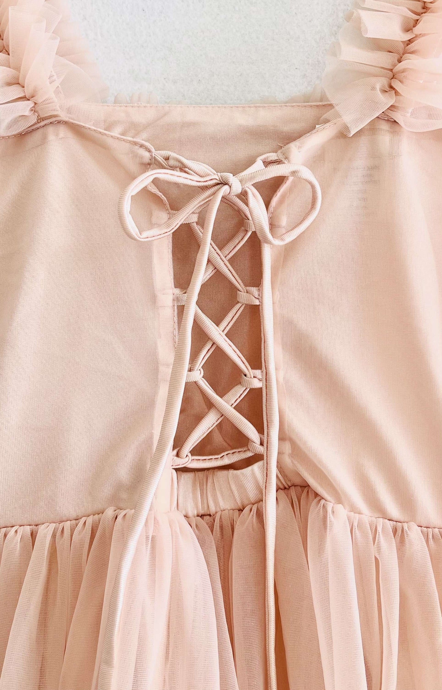 VESTIDO DE CORAZONES CON CORDONES EN LA ESPALDA DOLLY ♥ ballet pink