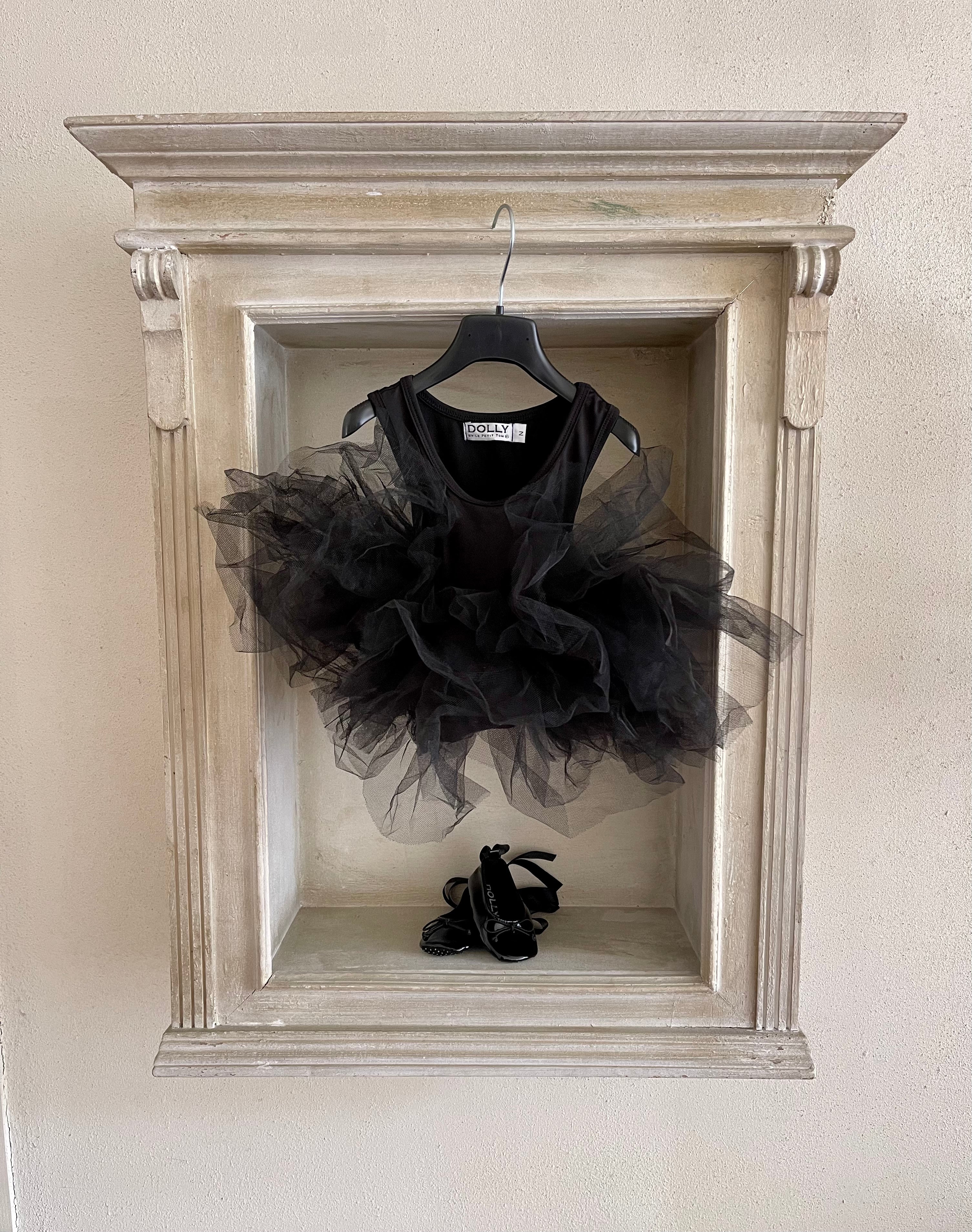 DOLLY by Le Petit Tom ® BAILARINAS BEBÉ CON CINTAS negro