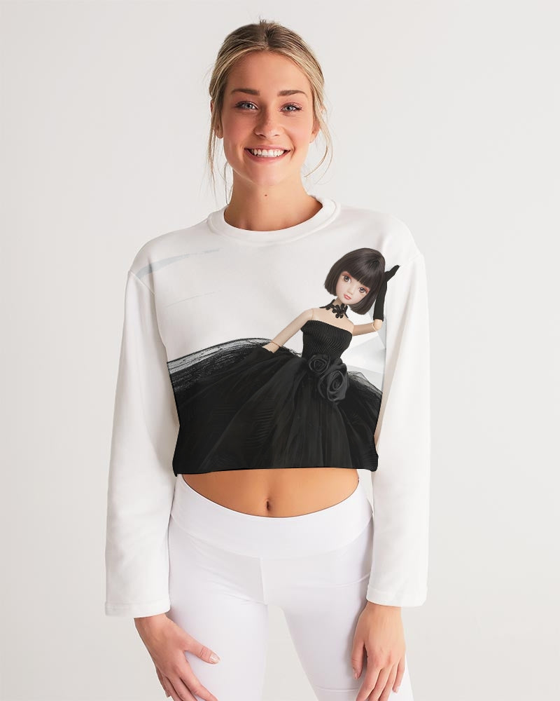 DOLLY® Fashion Doll Little Black Dress Women's Cropped Sweatshirt