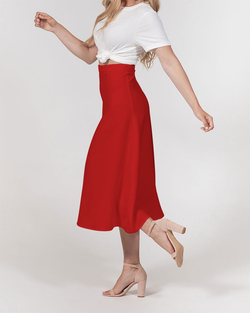 NOT A TUTU STILL DOLLY RED Women's A-Line Midi Skirt