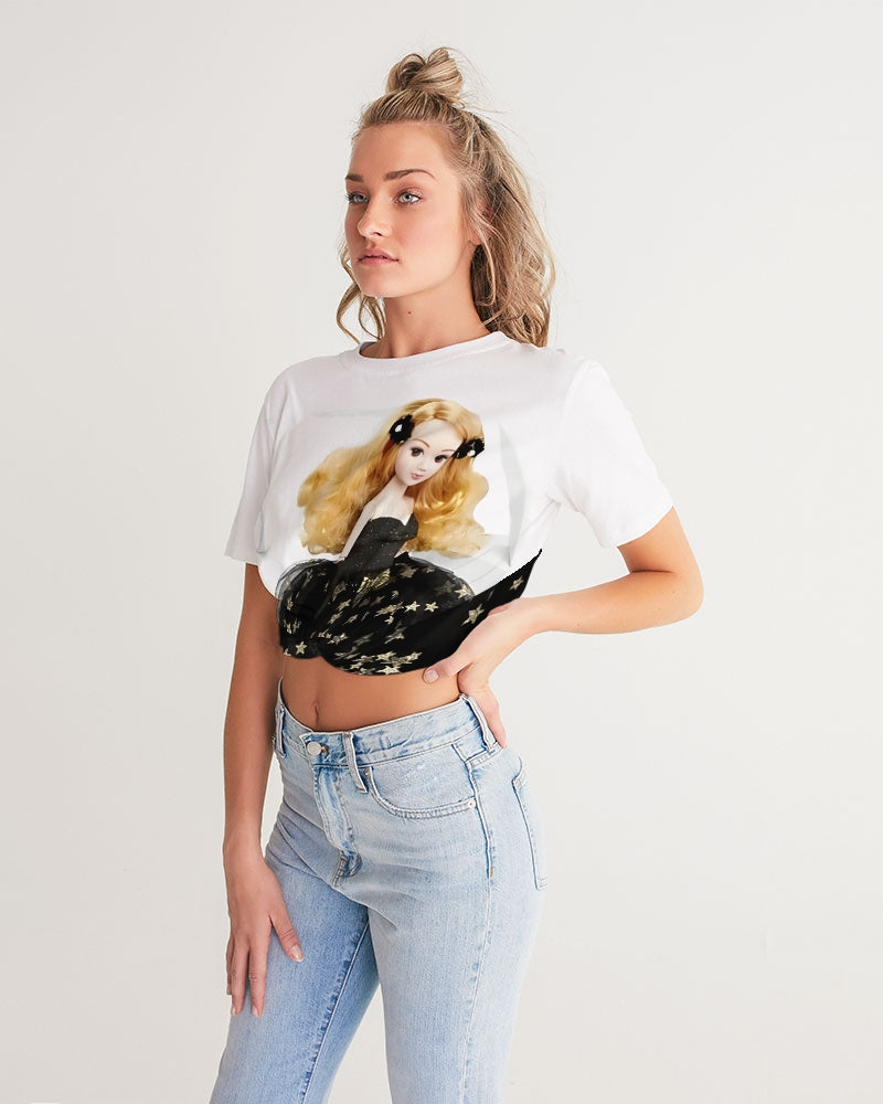 DOLLY® Fashion Doll Star Women's Twist-Front Cropped Tee