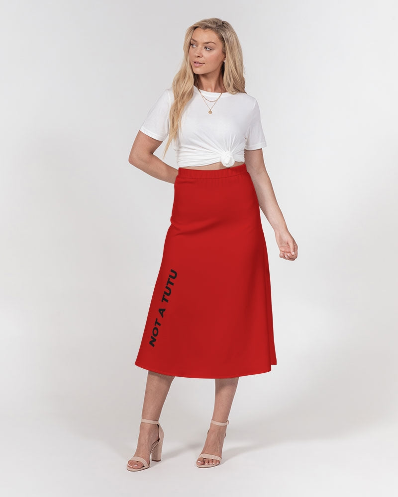NOT A TUTU STILL DOLLY RED Women's A-Line Midi Skirt