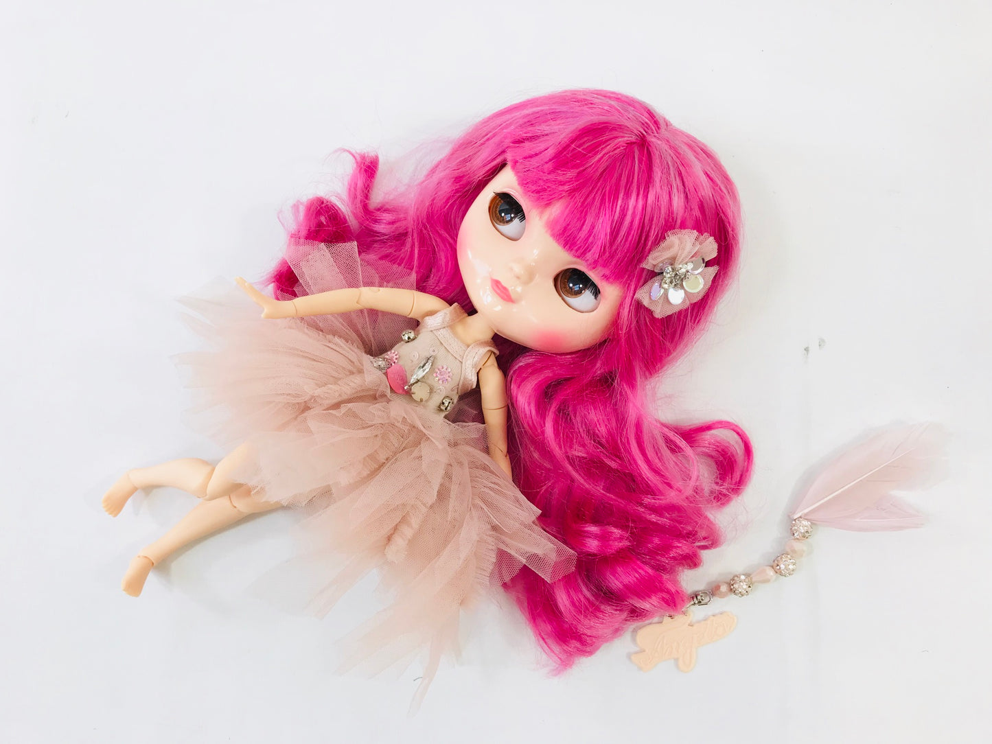 ANGELA Doll PULL CHARMS FLAMINGO-dolls-DOLLY by Le Petit Tom ®