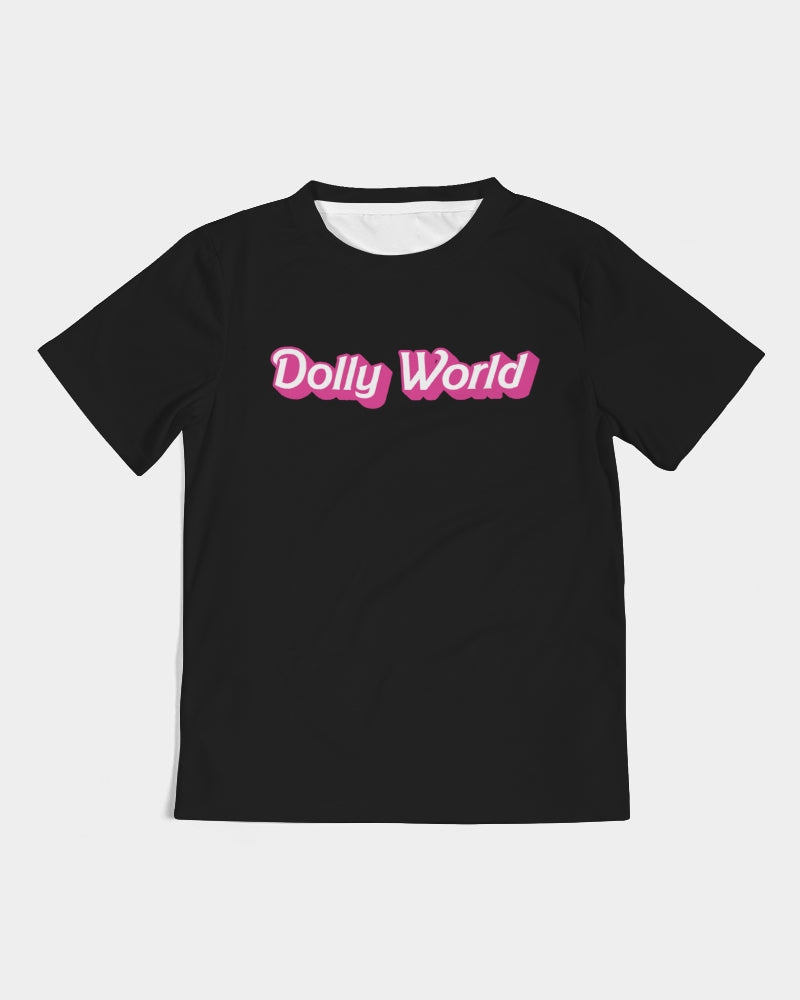 DOLLY WORLD MANNEQUIN BOW BARBIE PINK Black Kids Tee
