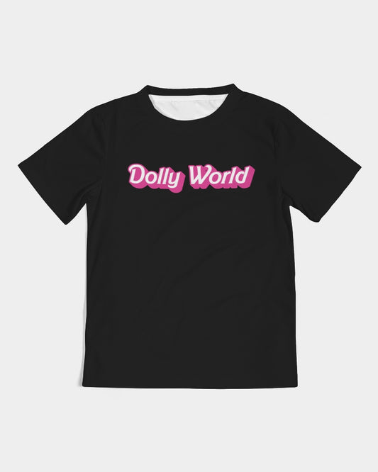 DOLLY WORLD MANNEQUIN BOW BARBIE PINK Black Kids Tee
