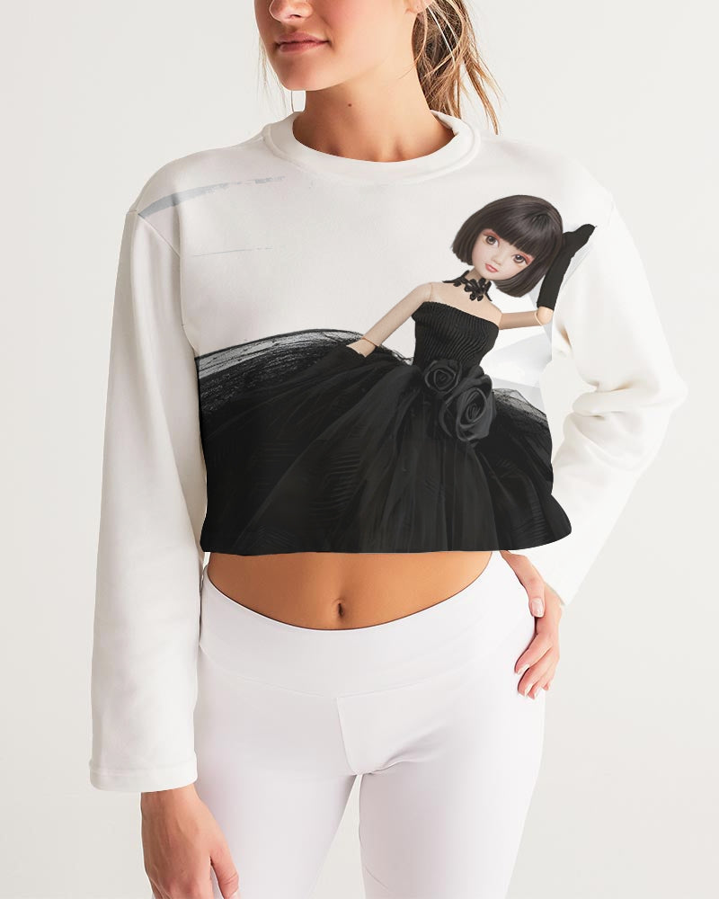 DOLLY® Fashion Doll Little Black Dress Women's Cropped Sweatshirt