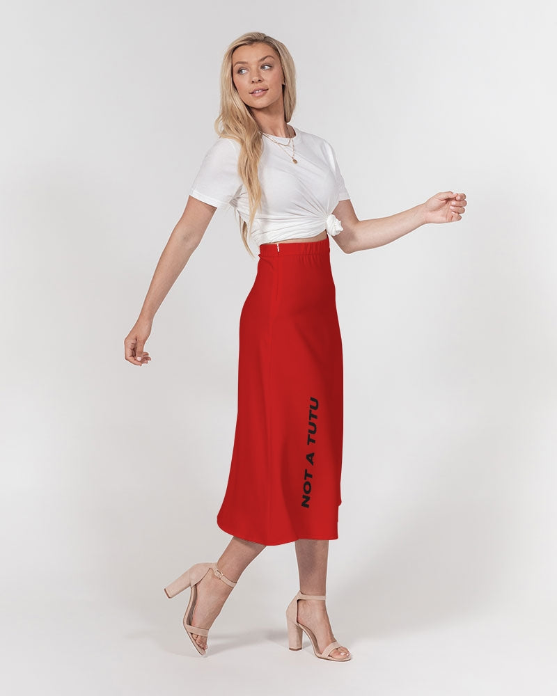 NOT A TUTU STILL DOLLY RED Women's A-Line Midi Skirt