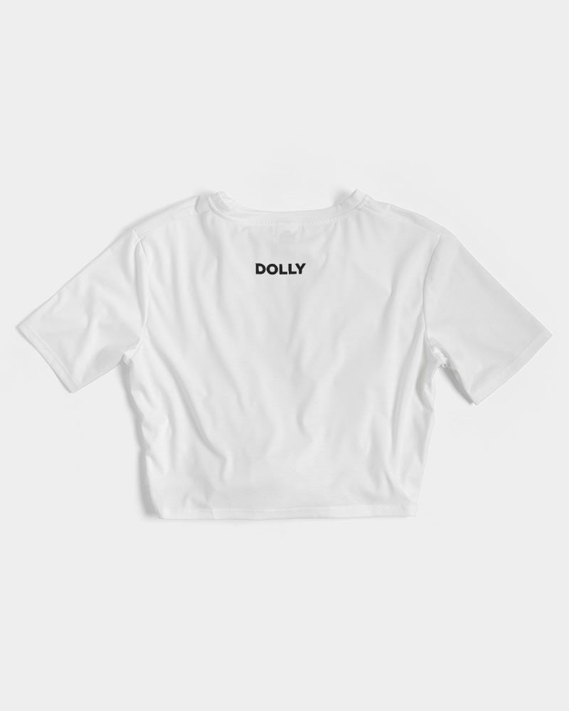 DOLLY ® Ballerina Doll White Women's Twist-Front Cropped Tee