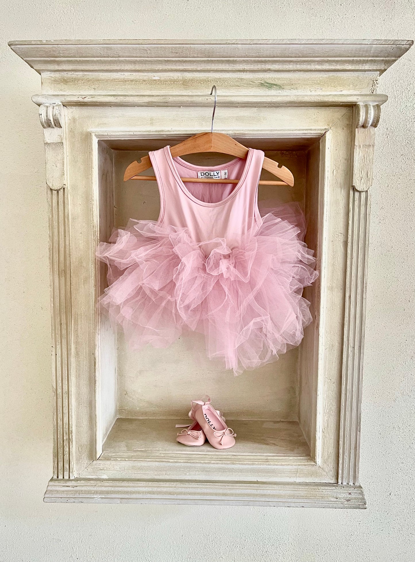 DOLLY by Le Petit Tom ® BABY BALLERINAS WITH RIBBONS pink