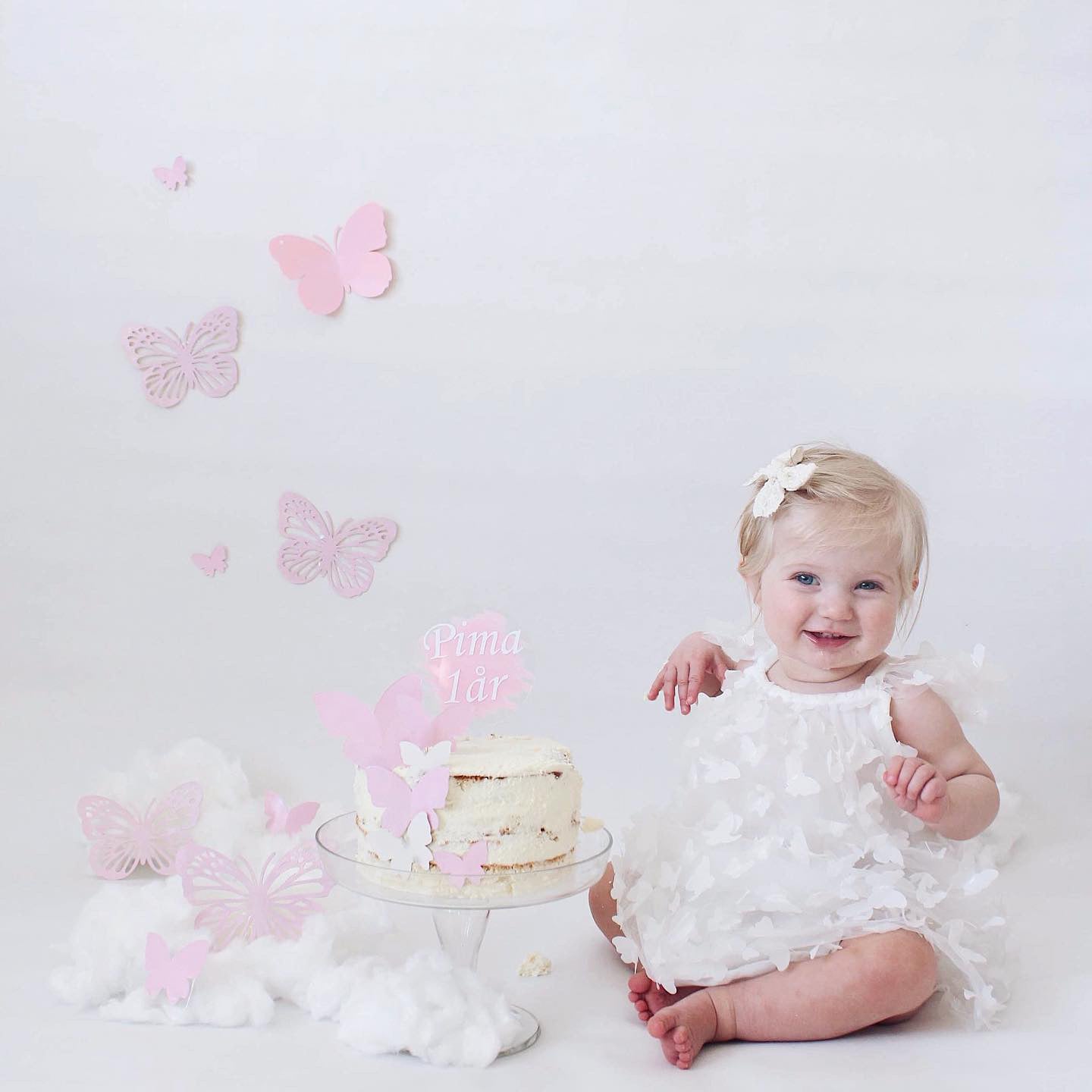 DOLLY by Le Petit Tom ® ALLOVER BUTTERFLIES TUTU DRESS white