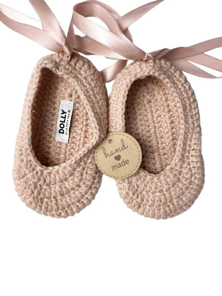 DOLLY by Le Petit Tom CROCHET BABY BALLERINAS ballet pink