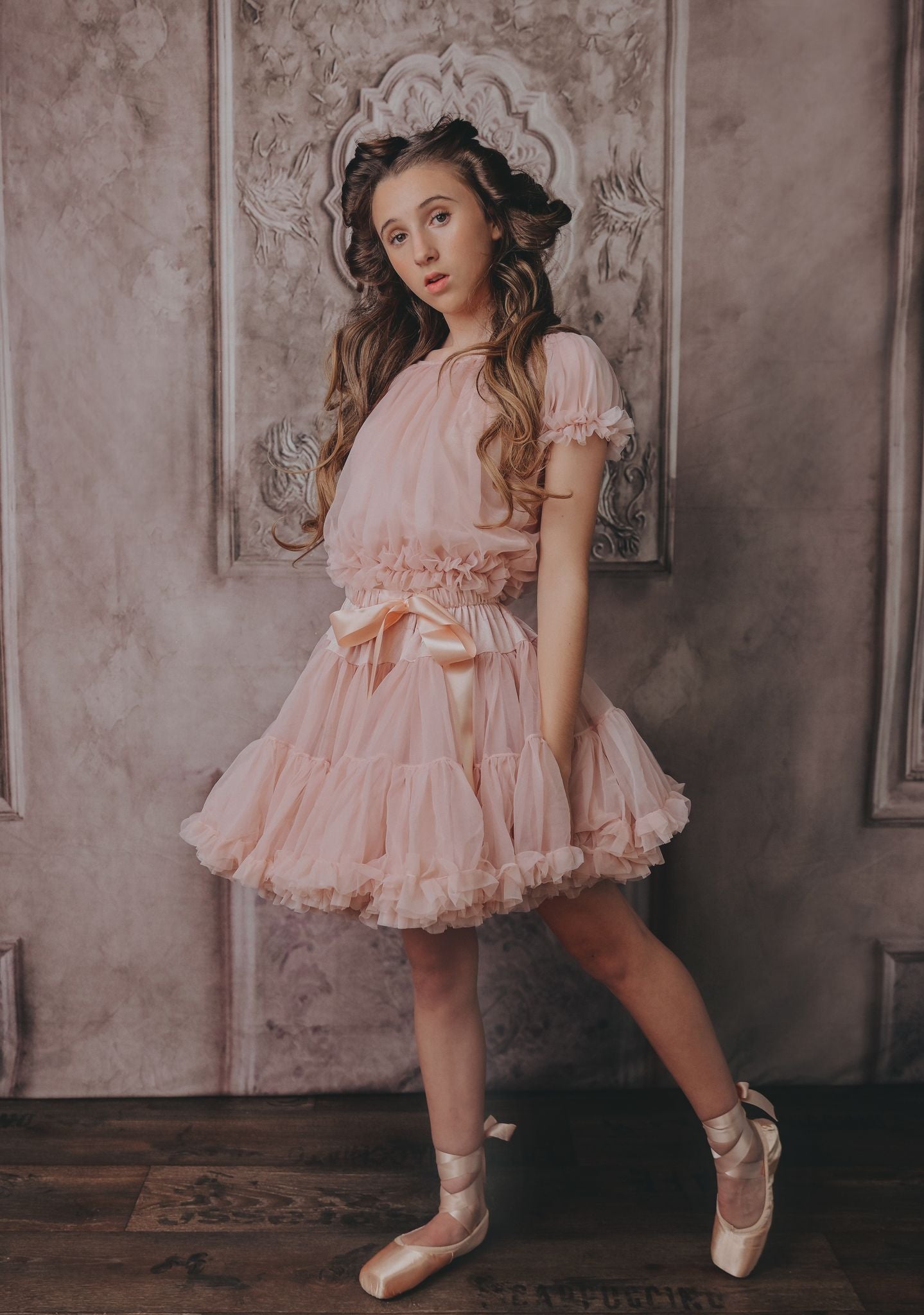 DOLLY by Le Petit Tom ® FRILLY PRINCESS TOP ballet pink