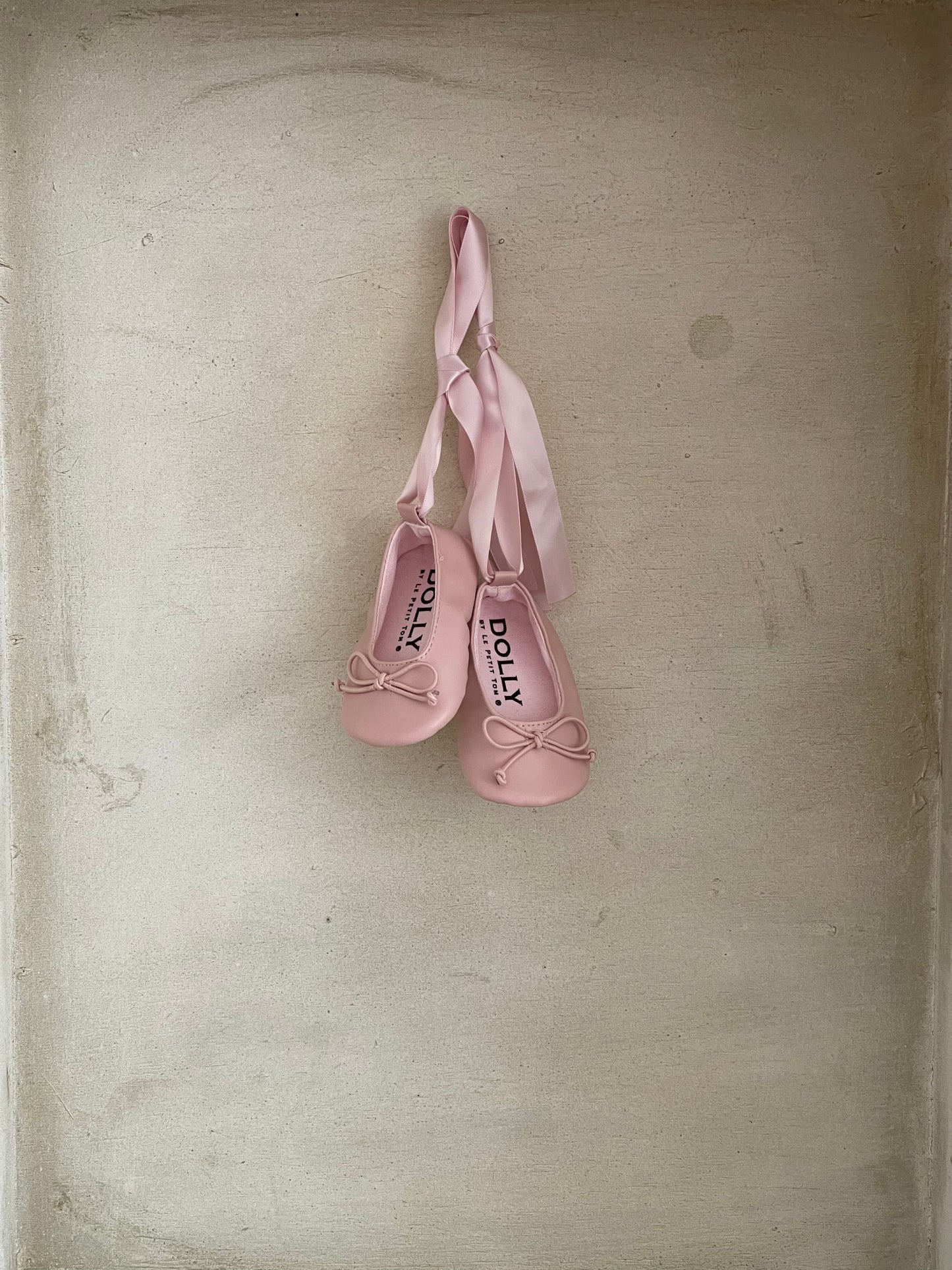 DOLLY by Le Petit Tom ® BABY BALLERINAS WITH RIBBONS pink