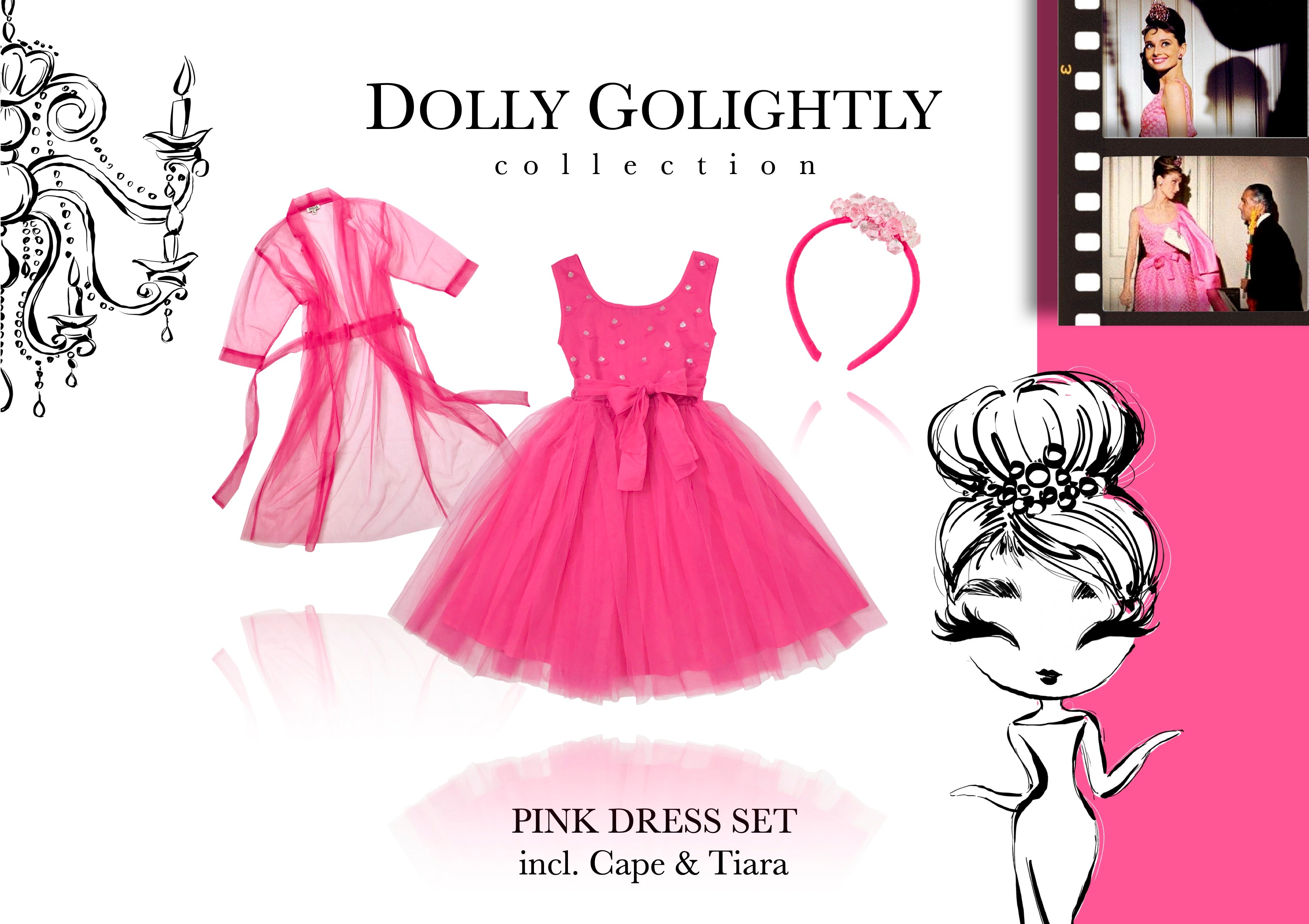 DOLLY GOLIGHTLY PINK TULLE CAPE pink