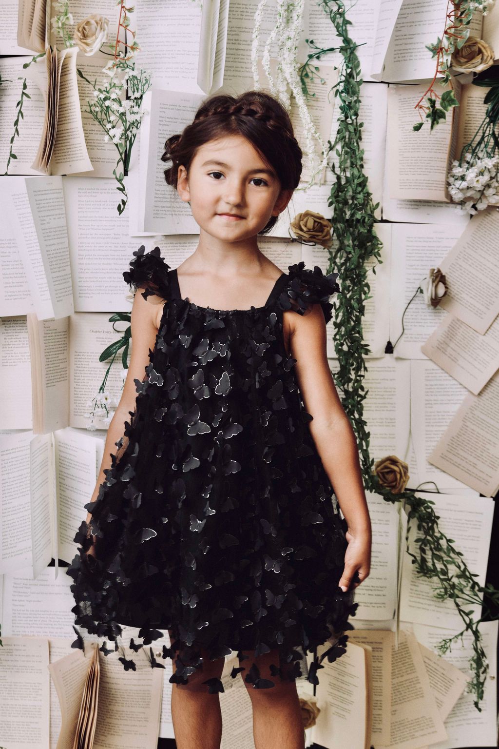 DOLLY by Le Petit Tom ® ALLOVER BUTTERFLIES TUTU DRESS black