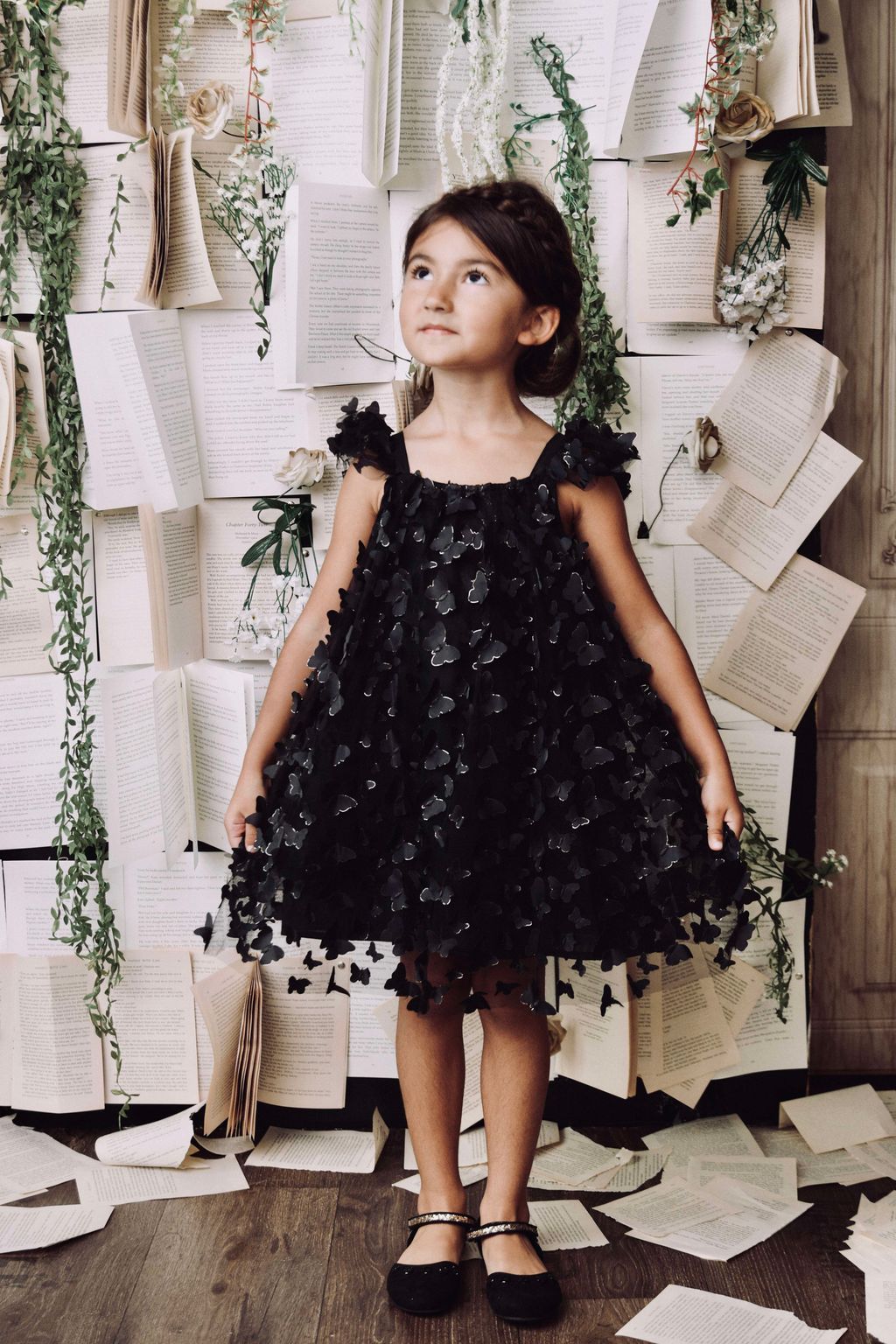 VESTIDO DE TUTÚ CON MARIPOSAS DOLLY by Le Petit Tom ® negro